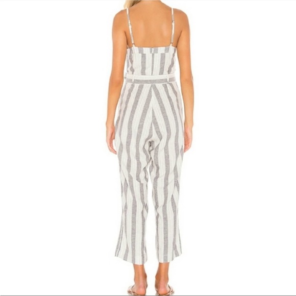 Rails Harper Striped Wide Leg Cropped Jumpsuit, Medium - Picture 3 of 5